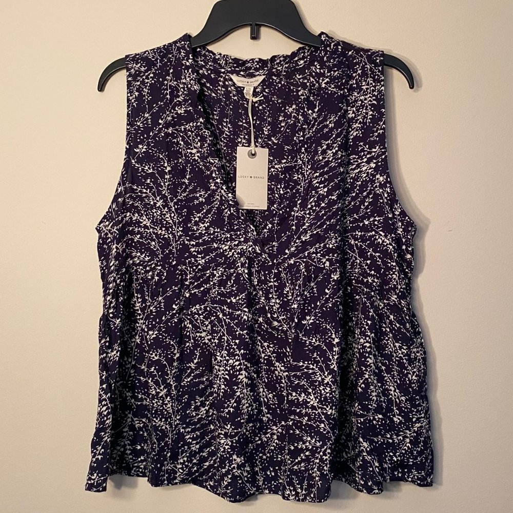 LUCKY BRAND NWT Navy tank Sz XL